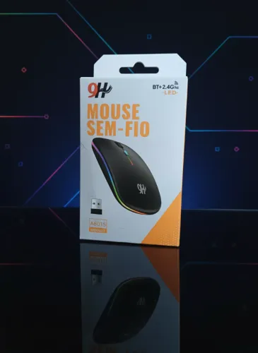 Mouse sem fio Bluetooth 2.4GHz RGB Ergonômico para PC Desktop Notebook Tablet e Celular