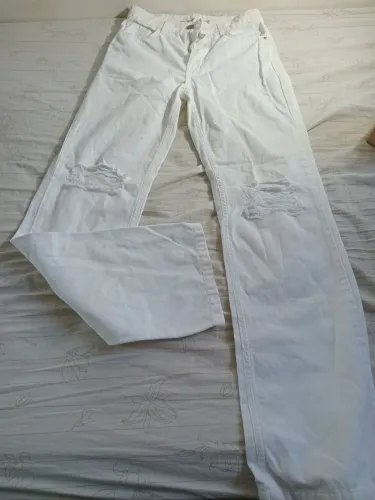 Calça Jeans Branca Wide leg Feminina Tam-36