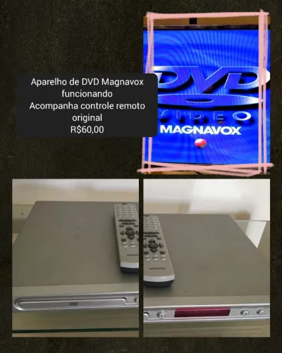 Aparelho de DVD Magnavox funcionando 