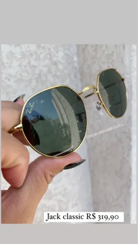 Lançamento RayBan Jack gold dourado Óculos de Sol metal 