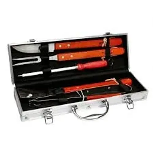 KIT CHURRASCO AÇO INOX C/5 PÇS MALETA ALUM.FG5003 FORTGPRO