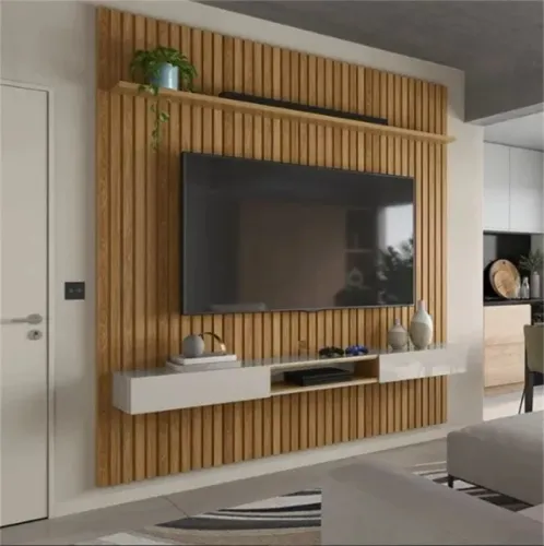 Painel Bali Bancada Ripado 2.4 Tv Até 75 Freijó/Off White 