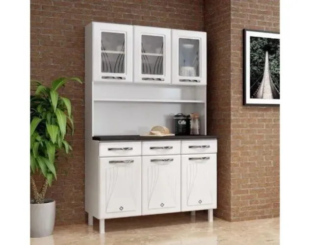Armário de cozinha Branco em Aço