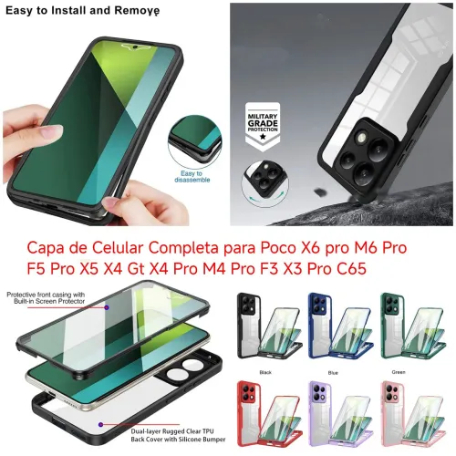 Capa Completa para Poco X6 Pro M6 Pro F5 Pro X5 X4 Gt X4 Pro M4 Pro F3 X3 Pro C65