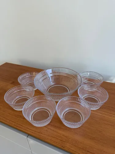 Conjunto de tigelas de vidro para servir sobremesa