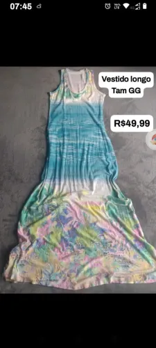 Vestido Longo GG - Floral - Praia - Decote V