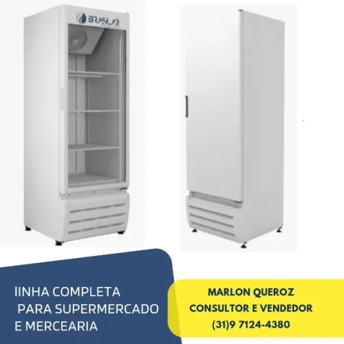 Freezer Vertical Dupla Ação 500 Litros Porta de Vidro / Cega Branco Braslar