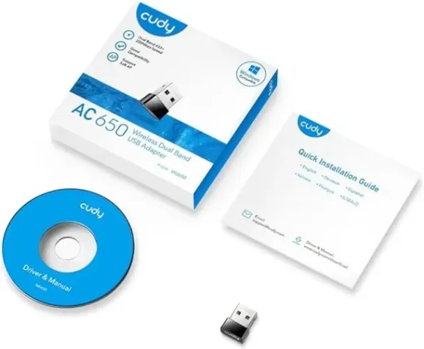 Adaptador Wireless Cudy AC 650, Dual Band, USB - WU650