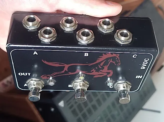 pedal ab abc looper loop box true bypass seletor de canal roteamento efeito guitarra voz