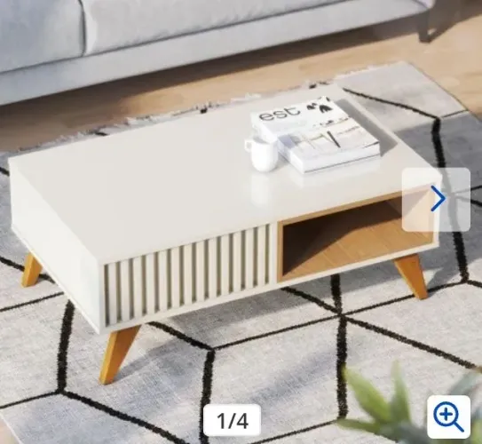 Mesa de contro off white/freijó 