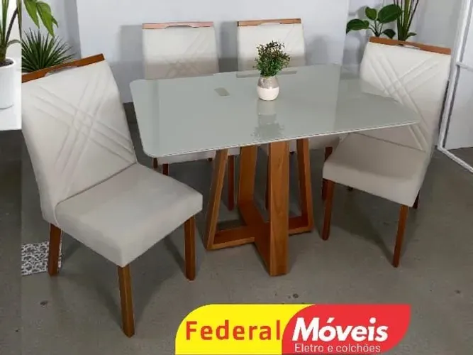 Mesa de jantar 4 quatro cadeiras1,20x90cm campeã de venda