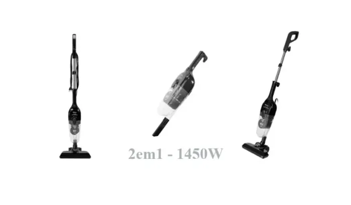 Aspirador de Pó Vertical 2em1 Preto 1450W - 127v