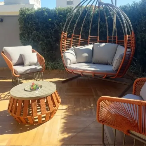 CONJUNTO PARA VARANDA - BALAÇO + POLTRONAS + MESA DE CENTRO