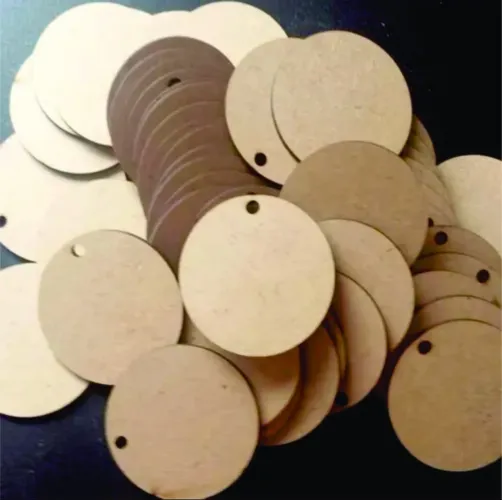 Etiquetas de Madeira Redondas 3x3cm - Pacote com 100 Peças