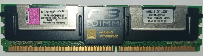 Memória FB Dimm Serv. Kingston 2gb 2rx8 pc2 5300F 1.8V