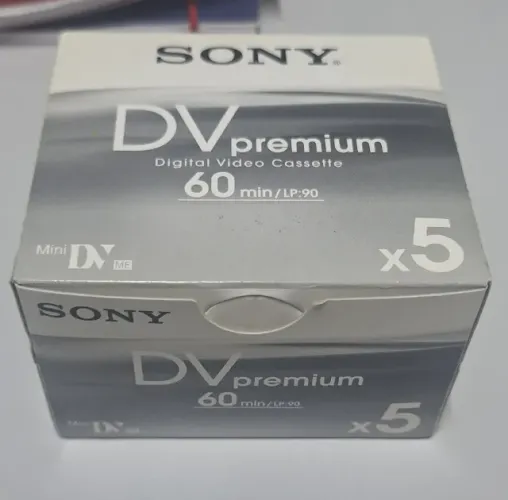 Caixa com 5 Fitas Mini DV Sony (Nova)