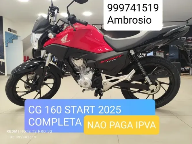 CG 160 2026com partida rodas de liga e freio a disco nao paga IPVA