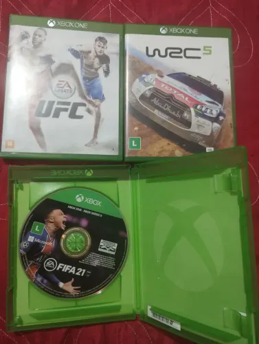 Jogos Xbox One (FIFA 21, WRC5 e UFC)
