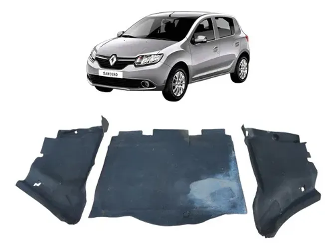 Kit Carpete Porta Malas/lateral Sandero Expression 1.0 2019 Preto