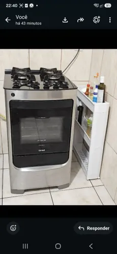 Fogão Consul 4 bocas inox mesa de vidro