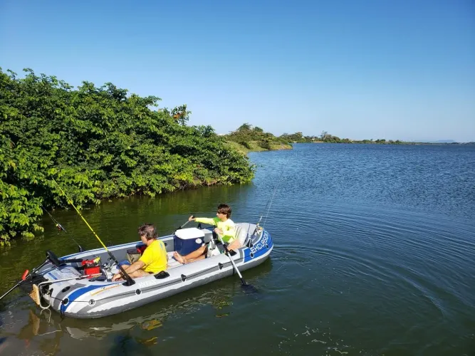 Bote barco com motor completo
