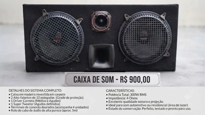 ? Caixa de Som Amplificada / Trio Completa | Ótima Potência e Qualidade de Som