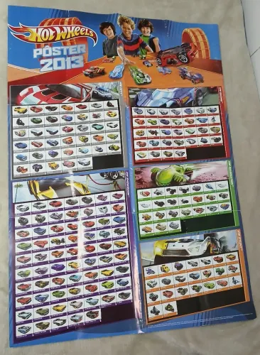 Antigo Poster de Carrinhos Hot Wheels Ano 2013 Antiguidade<br>