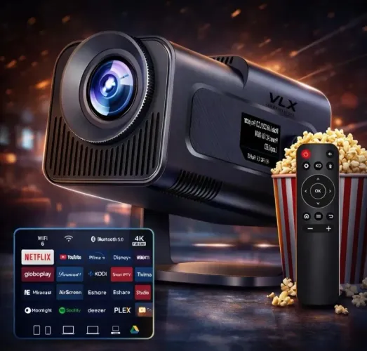 Projetor HY320 smartv Android 11 Wi-Fi6 Full HD 4k mini projetor portátil cinema em casa 