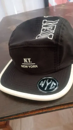 Boné Five Panel NY New York Aba Reta Bicolor Tactel Premium Streetwear (nunca usado)