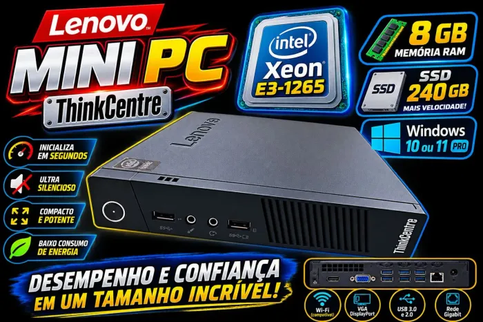 Mini Pc Lenovo com ativação do windows na BIOS 