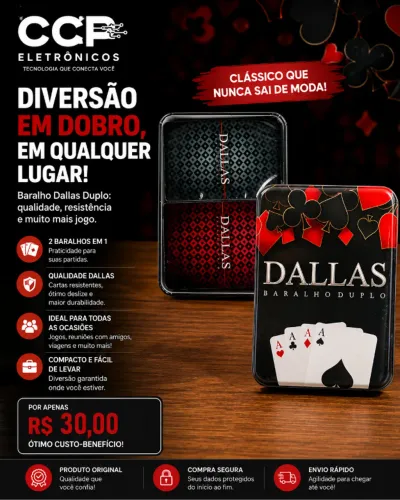 Baralho Duplo 108 Cartas De Plástico Dallas Na Lata