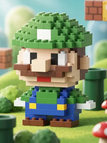 Luigi | Mini Blocos de Montar 