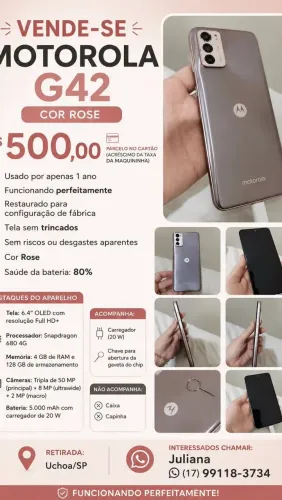 Motorola G42 usado em perfeito estado