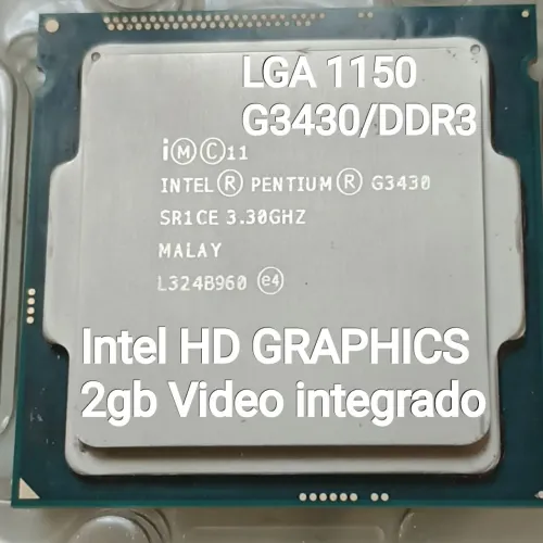 Processador Intel 1150/4°GER DDR3 G3430+Intel HD GRAPHICS 2GB VíDEO INTEGRADO 