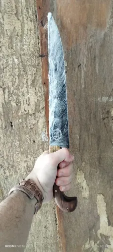 Faca artesanal para churrasco 4mm lâmina preta