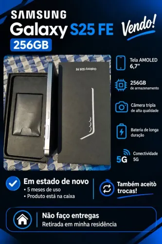 Samsung S25 FE 256GB NF 5 meses Leia o Anúncio
