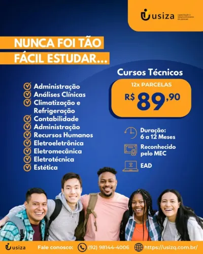 Cursos Técnicos 100% Reconhecido pelo Mec