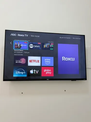 Smart TV 43? AOC 43S5155/78G Full HD LED Wi-Fi Roku TV Dolby Audio