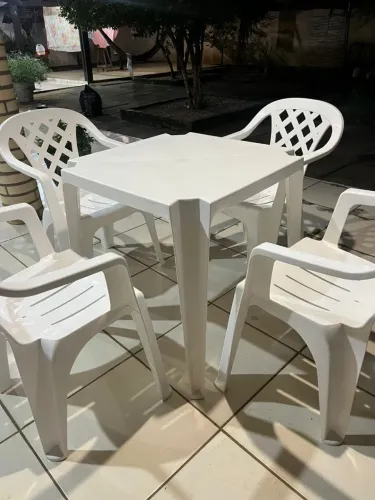 04 (quatro) Jogos de mesa branco - Marca Pisani