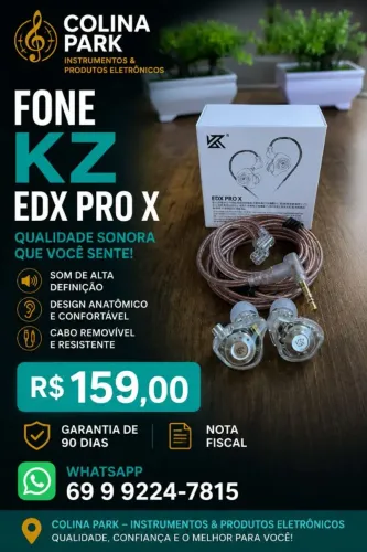 Fone kz EDX PRO X (Cristal/Transparente)