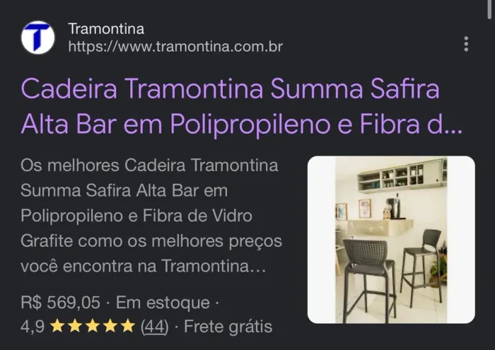 Vendo Cadeira Tramontina