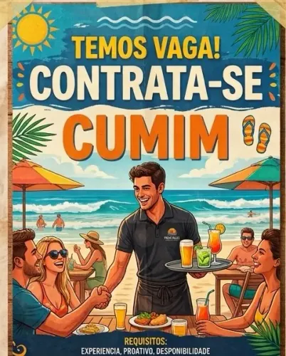 Vaga para Cumim - Restaurante em Ponta de Campina