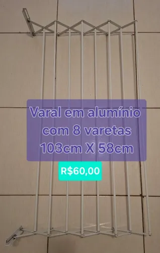 Varal 8 varetas em alumínio 