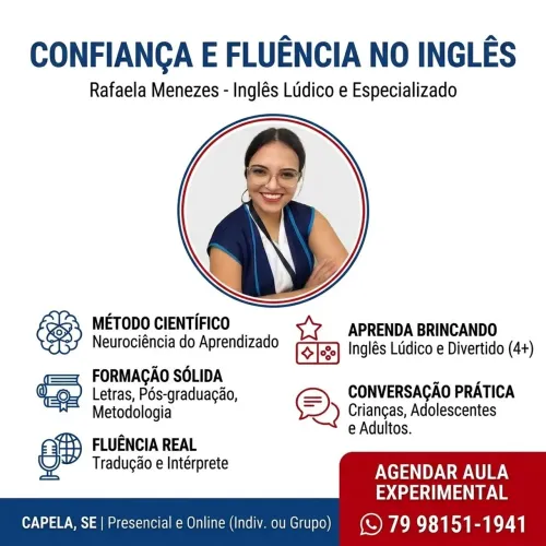 Aulas de Inglês Lúdico - Rafaela Menezes
