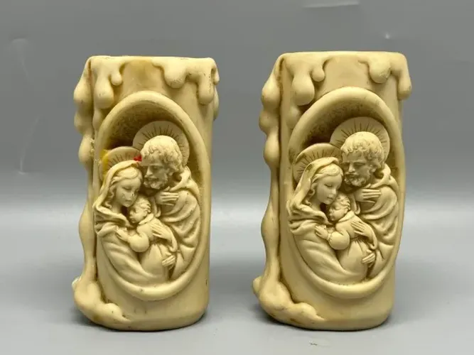 2 porta velas em resina (made in Italy)
