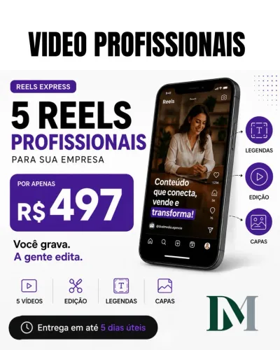 5 REELS PROFISSIONAIS PARA SUA EMPRESA ? R$497