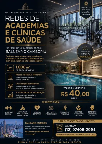 OPORTUNIDADE EXCLUSIVA PARA REDES DE ACADEMIAS, CLÍNICAS E EMPRESAS DA ÁREA DA SAÚDE