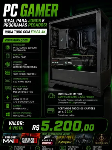 PC GAMER de alto desempenho
