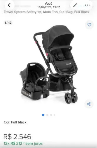 Bebê conforto ,carrinho e Moisés (3em 1)