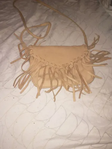 Bolsa de franja bege